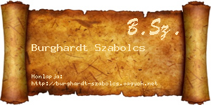 Burghardt Szabolcs névjegykártya